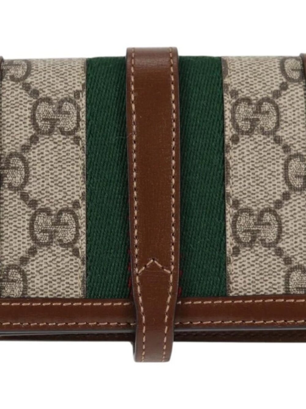 GUCCI GG Supreme Jackie WebbSherry Line Wallet PVC Beige 203495 Auth ki5817V - Picture 2 of 16